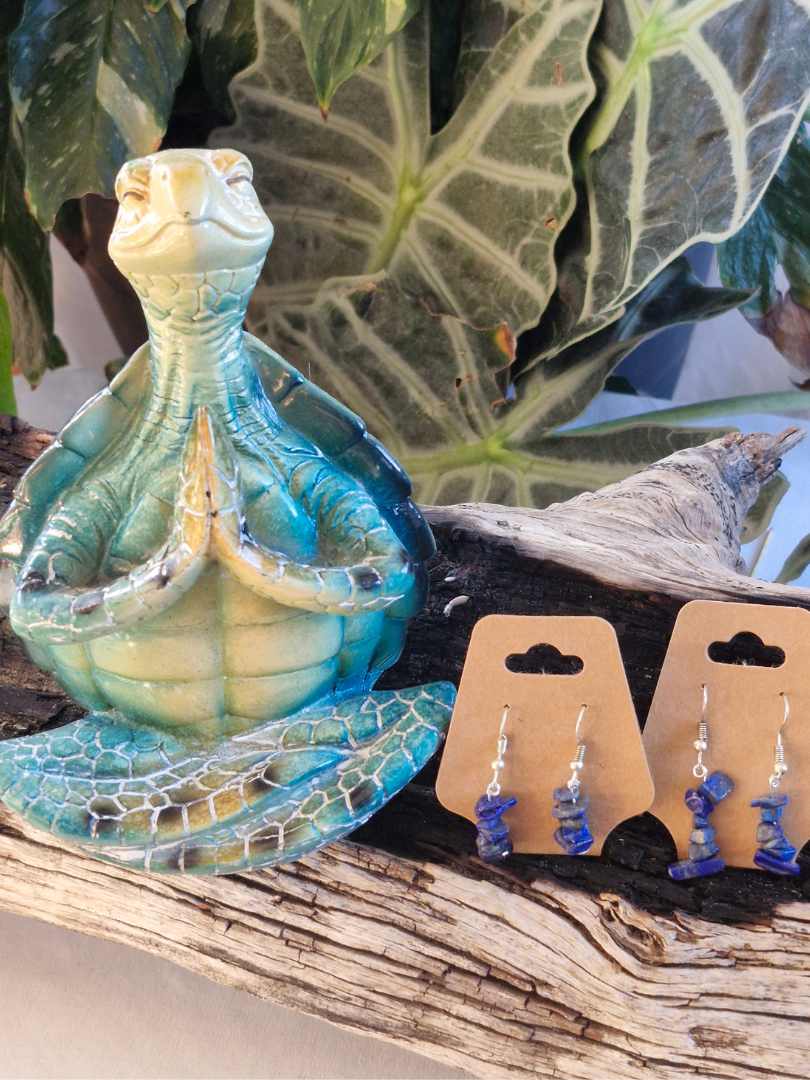 Handcrafted Sliver-Plated Lapis Lazuli Earrings