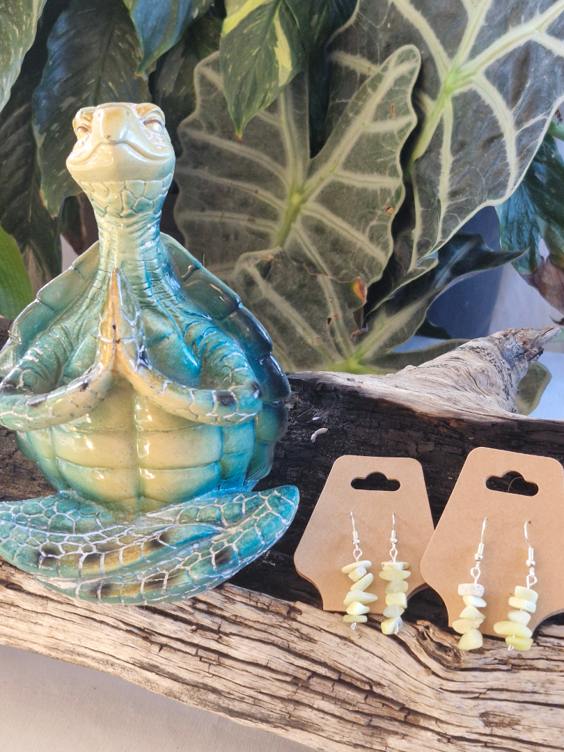 Handcrafted Silver-Plated Serpentine Earrings