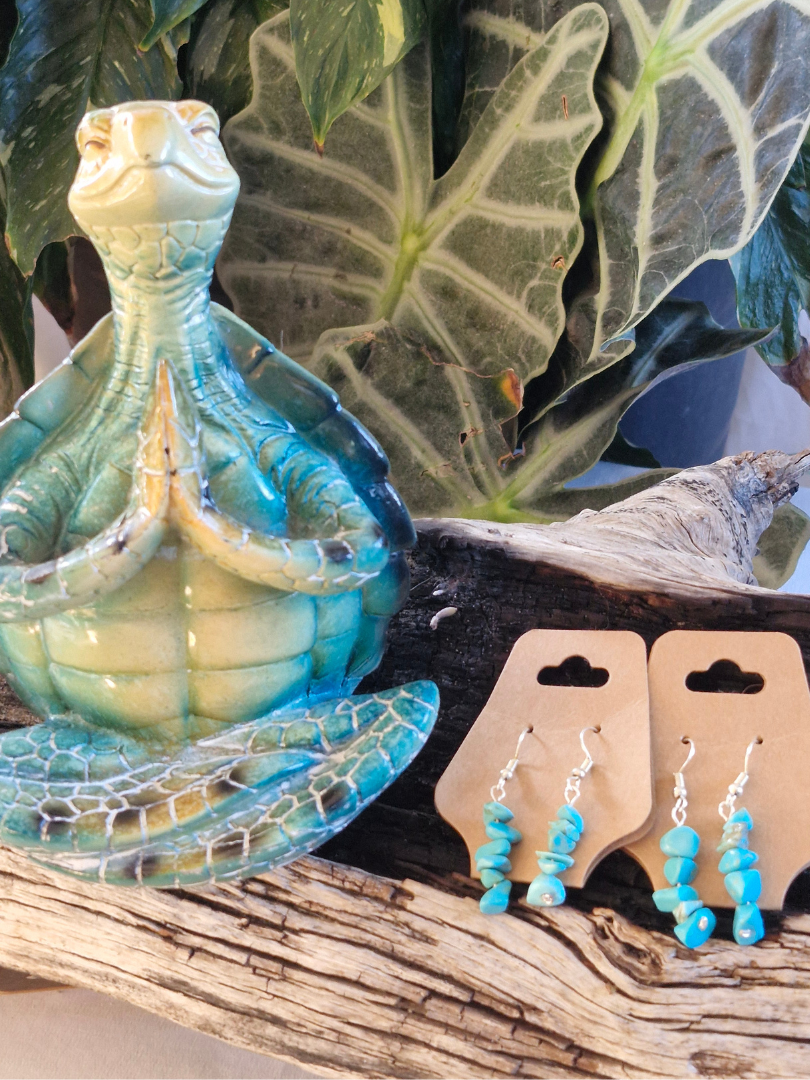 Handcrafted Silver-Plated Turquoise Earrings