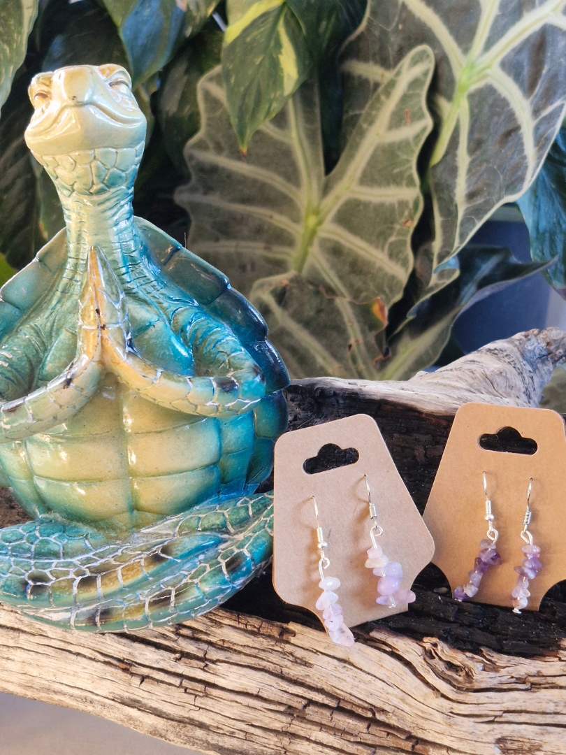 Handcrafted Silver-Plated Amethyst Earrings