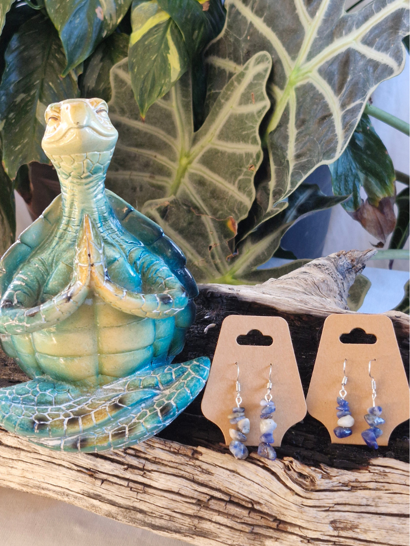 Handcrafted Silver-Plated Sodalite Earrings