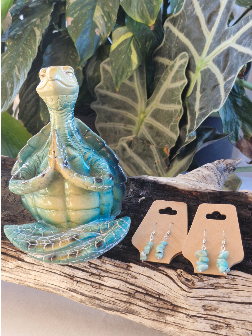 Handcrafted Silver-Plated Aquamarine Earrings