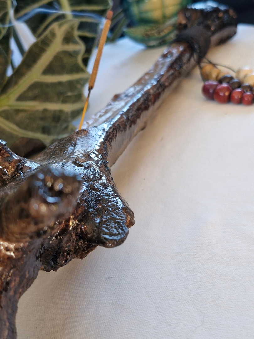 Large Handcrafted Incense Burner with Beads 2