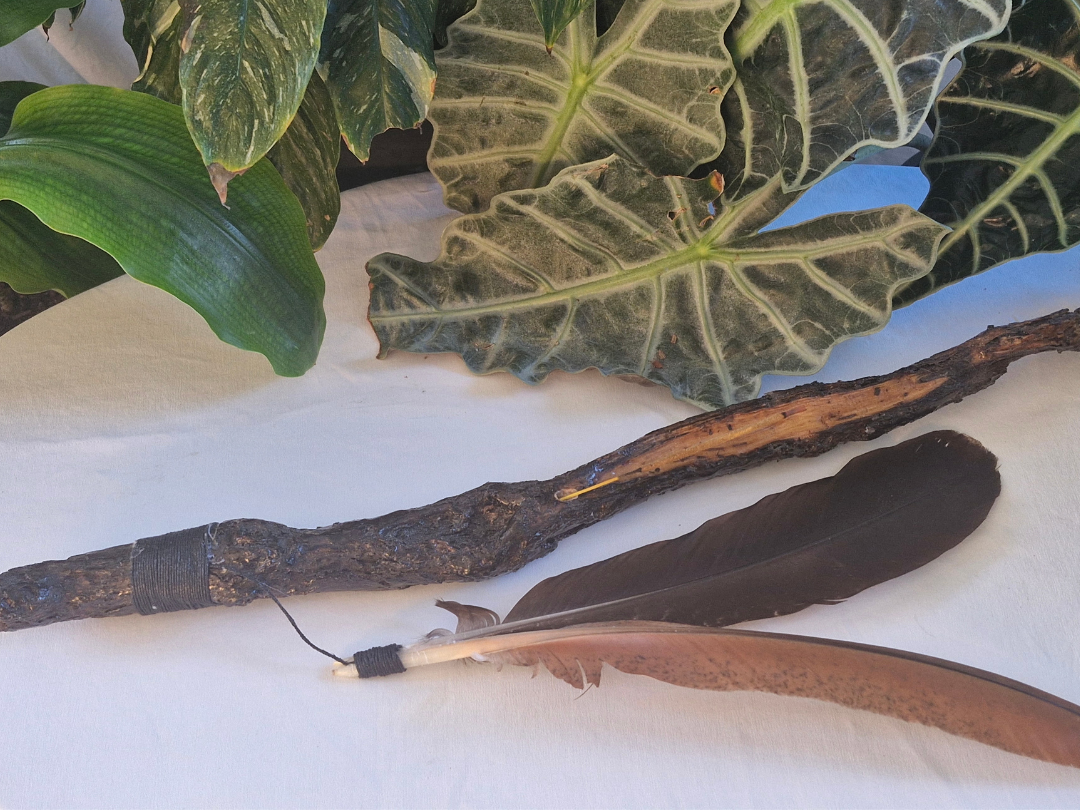 Medium Incense Burner with Feathers