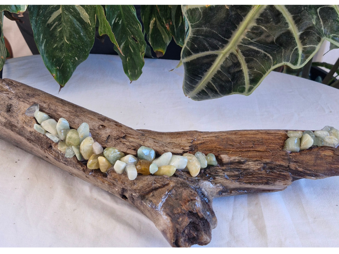 Handcrafted Driftwood Amazonite Lamp