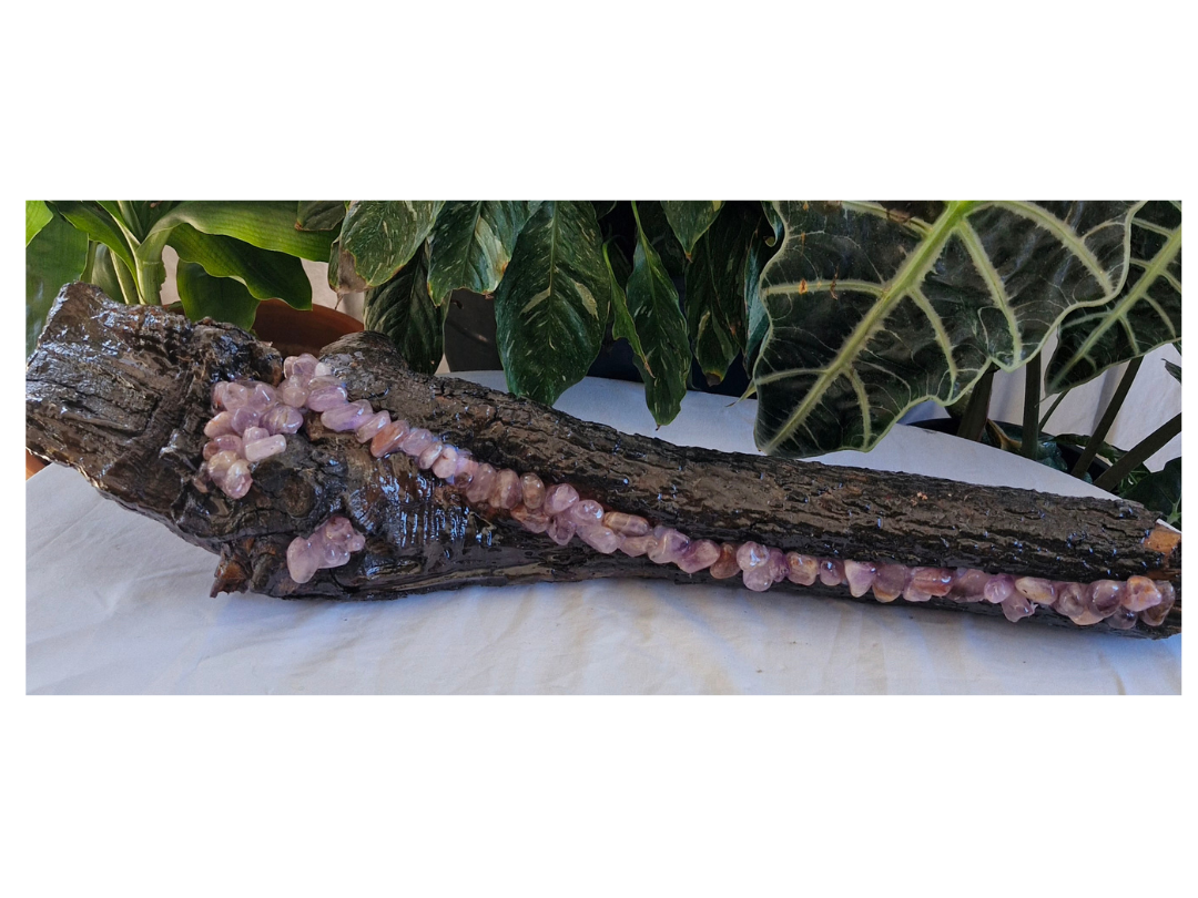 Handcrafted Large Driftwood Amethyst Lamp