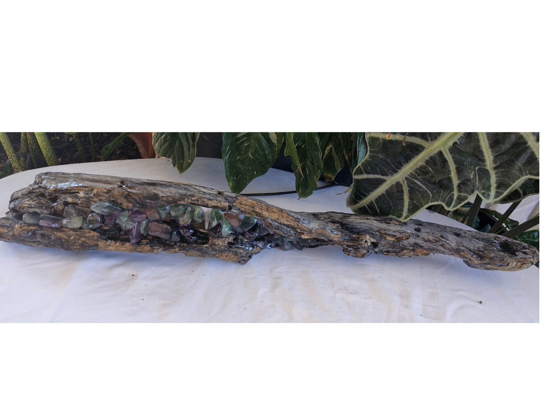 Handcrafted Driftwood Fluorite Lamp