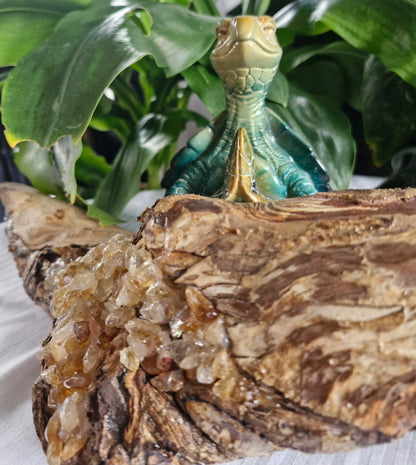 Handcrafted Driftwood Citrine Lamp